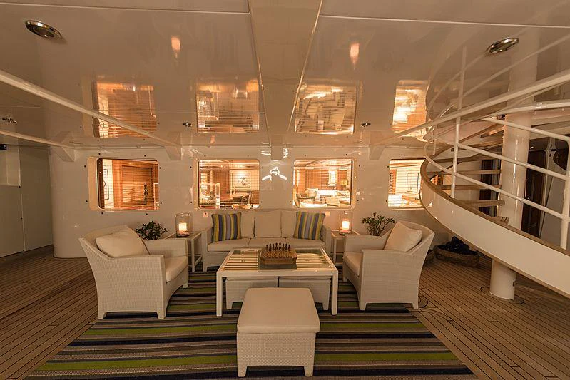 a room with a couch and a table aboard SEAWOLF Yacht for Charter