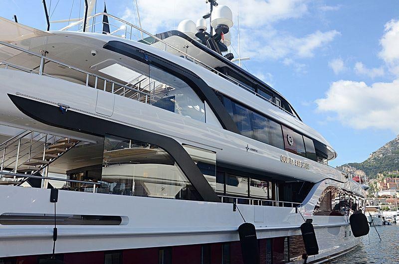 a large boat docked aboard QUINTA ESSENTIA Yacht for Charter