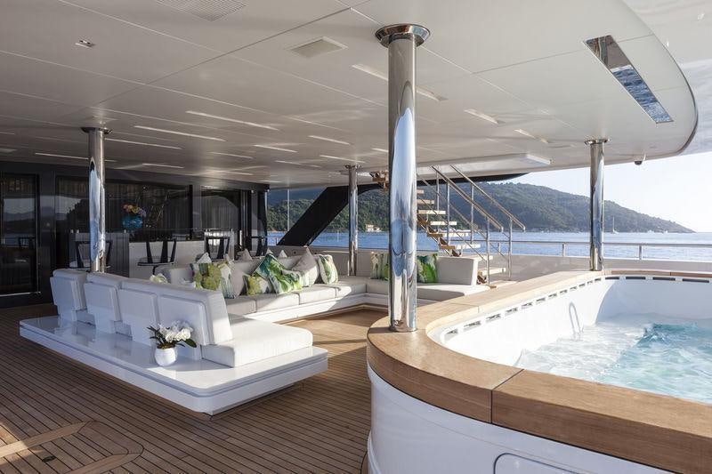 a large room with a pool aboard QUINTA ESSENTIA Yacht for Charter