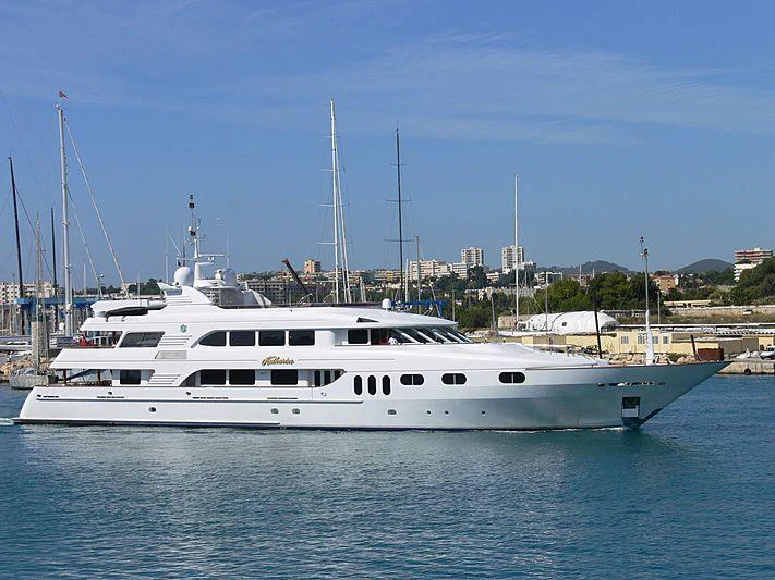 a white yacht in the water aboard KERI LEE III Yacht for Charter