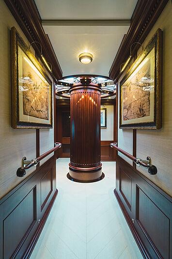 a large ornate urn in a bathroom aboard MIKHAIL S. VORONTSOV Yacht for Charter