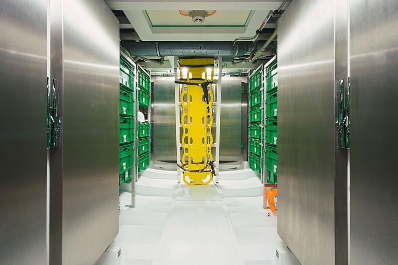 a yellow and blue machine aboard MIKHAIL S. VORONTSOV Yacht for Charter