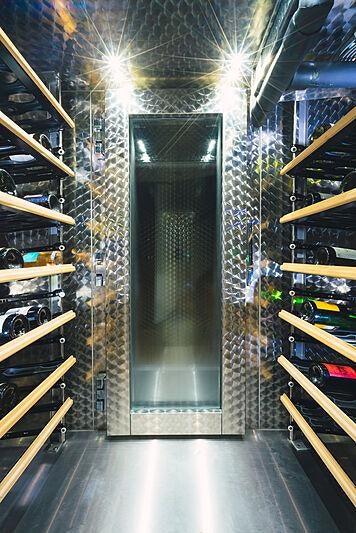 a room with shelves and equipment aboard MIKHAIL S. VORONTSOV Yacht for Charter