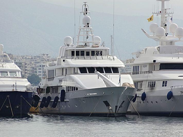 a group of boats in the water aboard PEGASUS Yacht for Charter