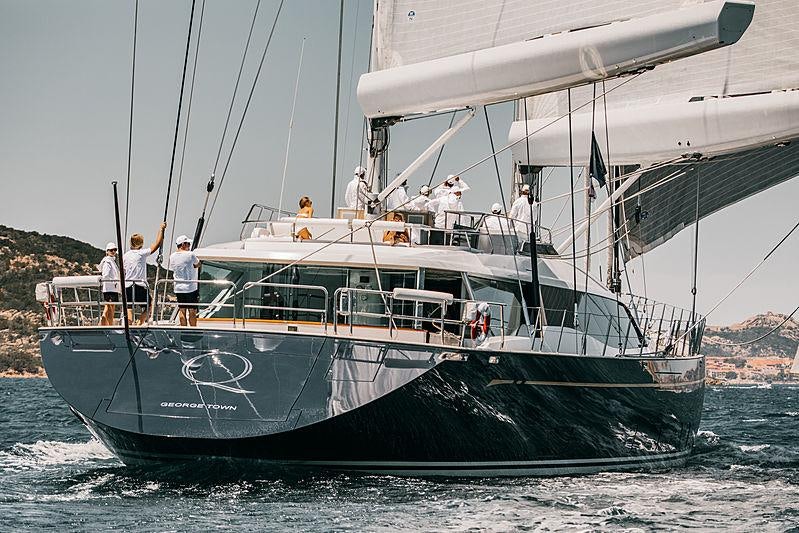 a boat with people on it aboard Q Yacht for Charter