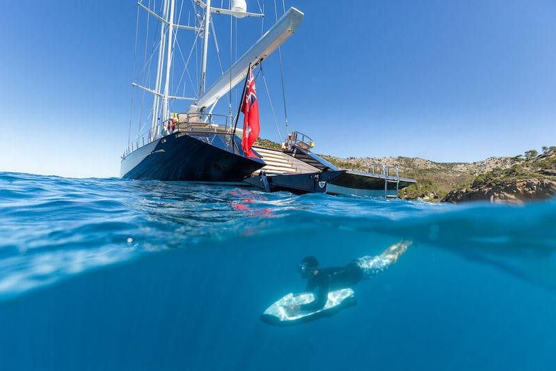 a boat in the water aboard Q Yacht for Charter