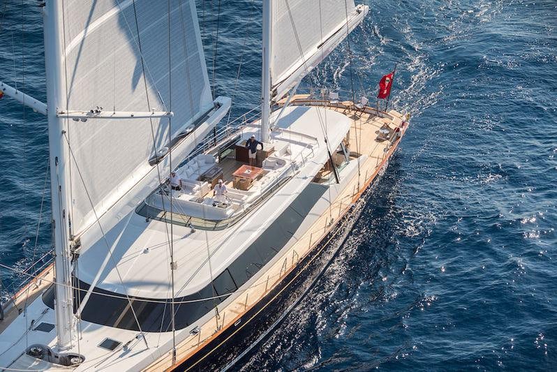 a boat in the water aboard Q Yacht for Charter