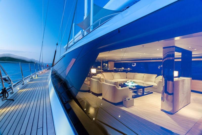 a boat on the water aboard Q Yacht for Charter