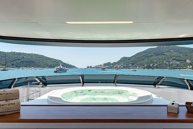 a pool on a boat aboard LADY LENA Yacht for Charter