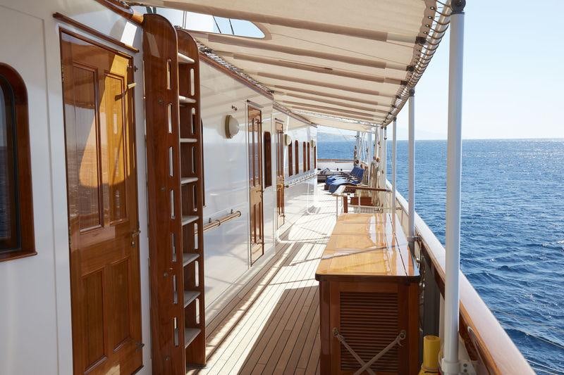 a boat on the water aboard MALAHNE Yacht for Charter
