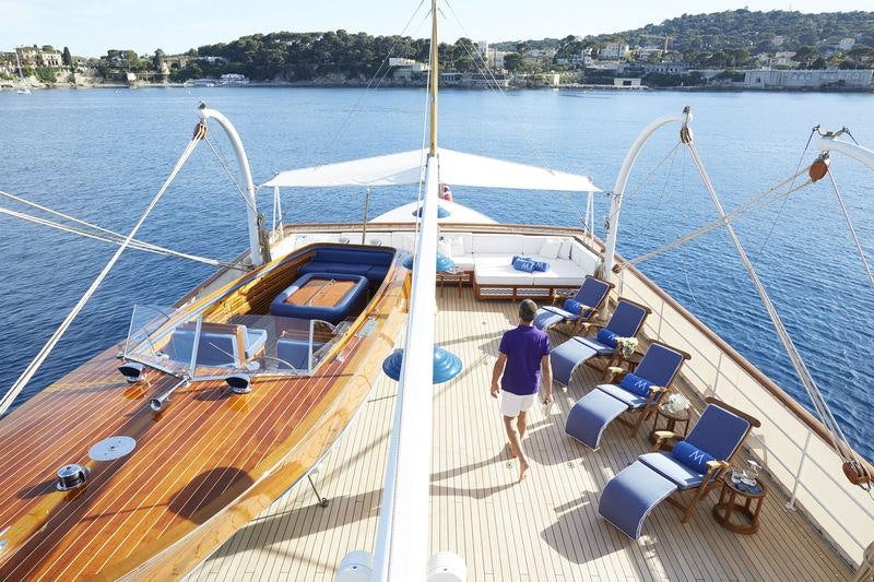 a boat on the water aboard MALAHNE Yacht for Charter