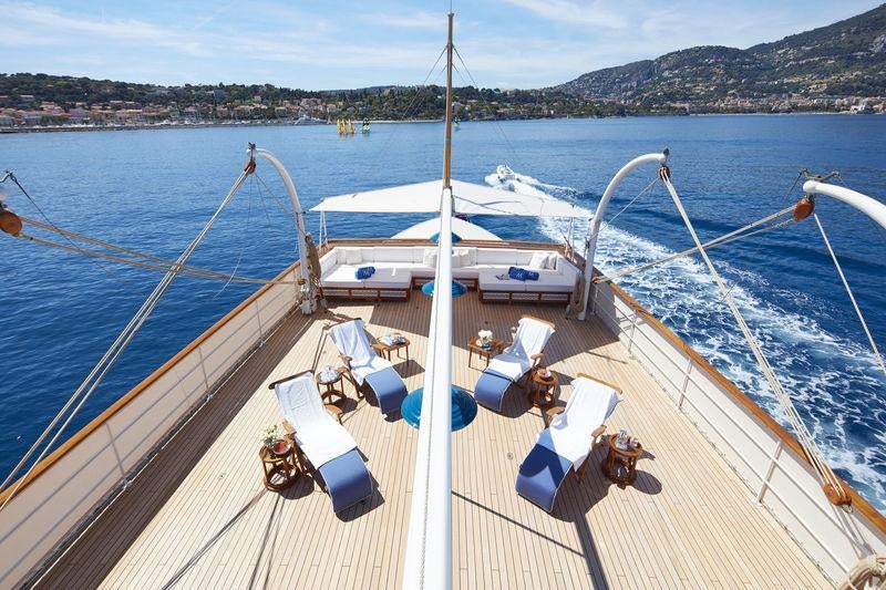 a boat on the water aboard MALAHNE Yacht for Charter