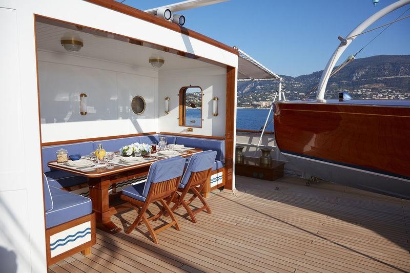 a boat on a body of water aboard MALAHNE Yacht for Charter
