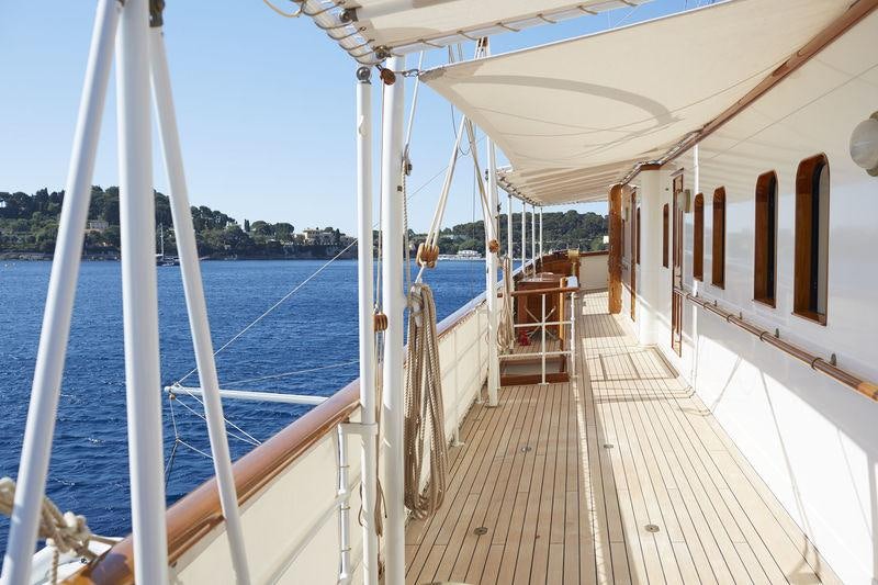 a boat on the water aboard MALAHNE Yacht for Charter