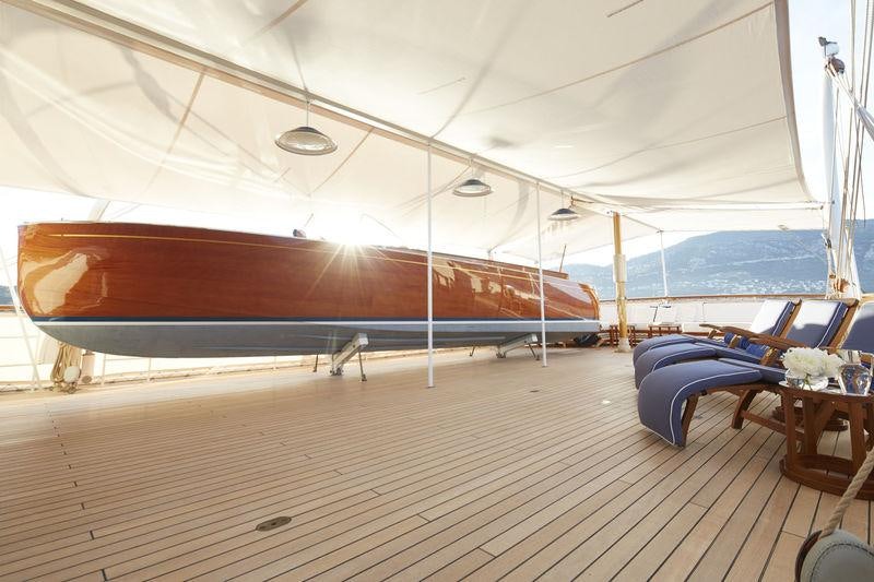 a boat on a deck aboard MALAHNE Yacht for Charter