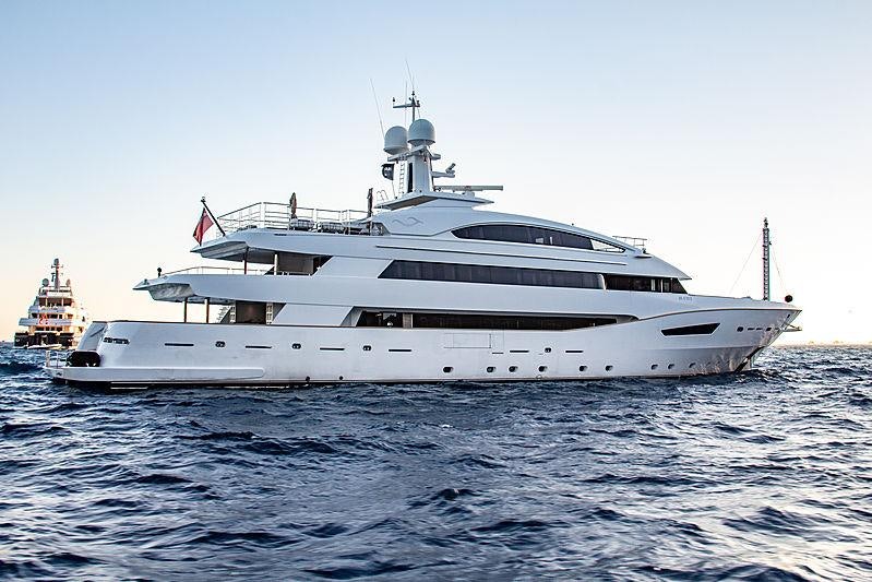 a large white yacht aboard BEATRIX Yacht for Charter