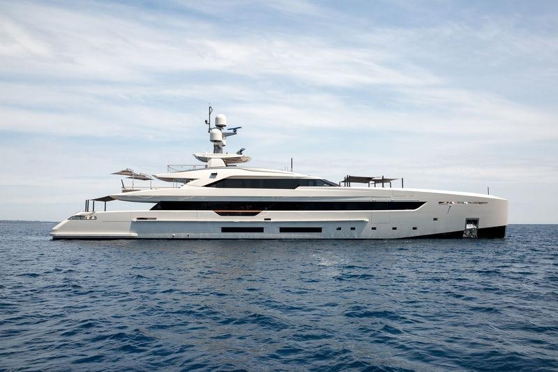 a white yacht in the water aboard VERTIGE Yacht for Charter
