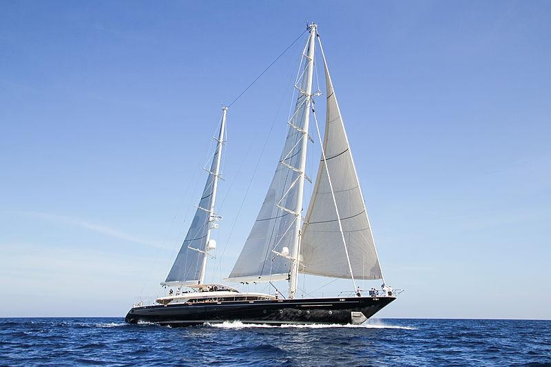 a sailboat in the water aboard PERSEUS Yacht for Charter