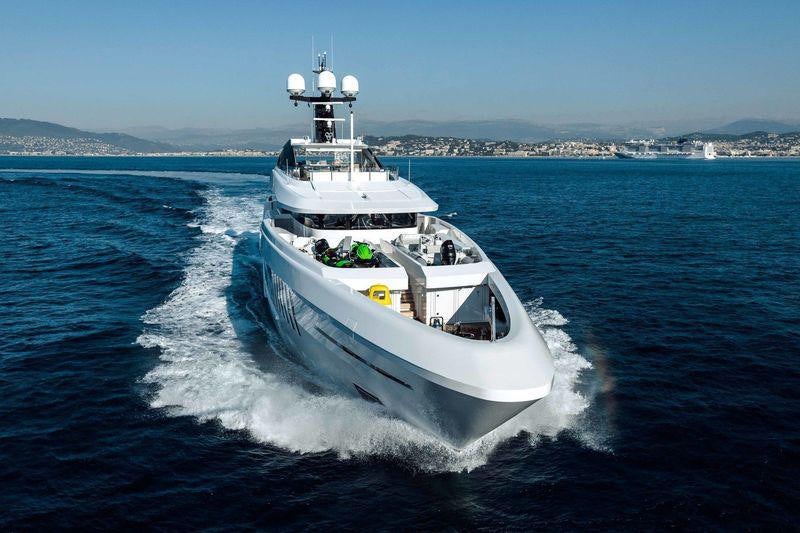 a boat on the water aboard OURANOS Yacht for Charter