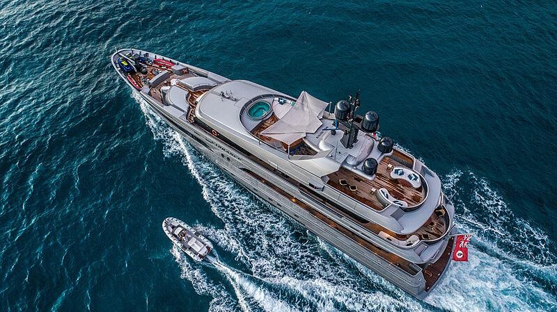 a space shuttle in the water aboard VIBRANCE Yacht for Charter