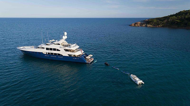 a couple of boats in the water aboard LA DEA II Yacht for Charter