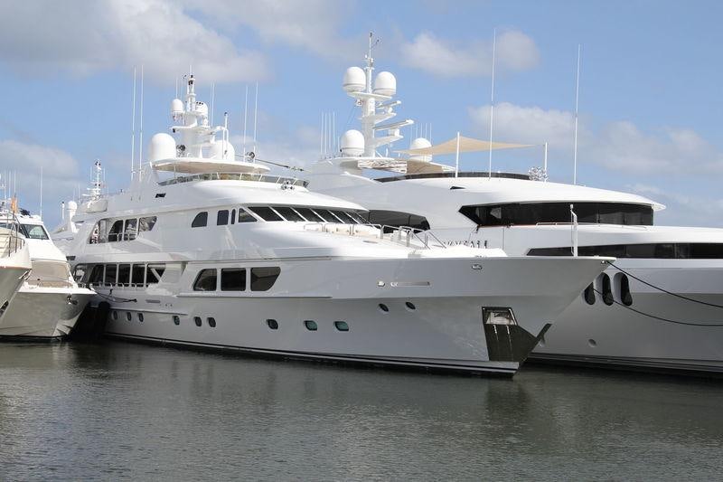 a large white yacht aboard CARTE BLANCHE Yacht for Charter
