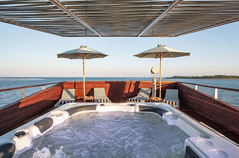a boat on the water aboard KUDANIL EXPLORER Yacht for Charter