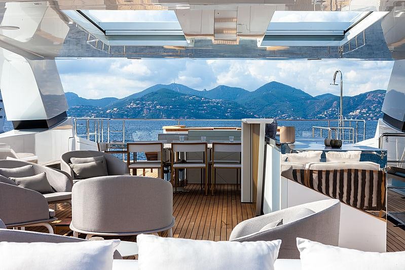 a boat on the water aboard MY MAYVA Yacht for Charter