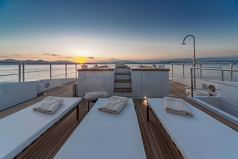 a boat on the water aboard MY MAYVA Yacht for Charter
