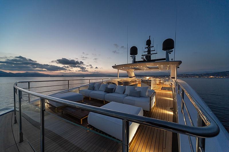 a deck of a boat aboard MY MAYVA Yacht for Charter