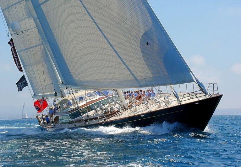 a boat sailing on the sea aboard ASOLARE Yacht for Charter