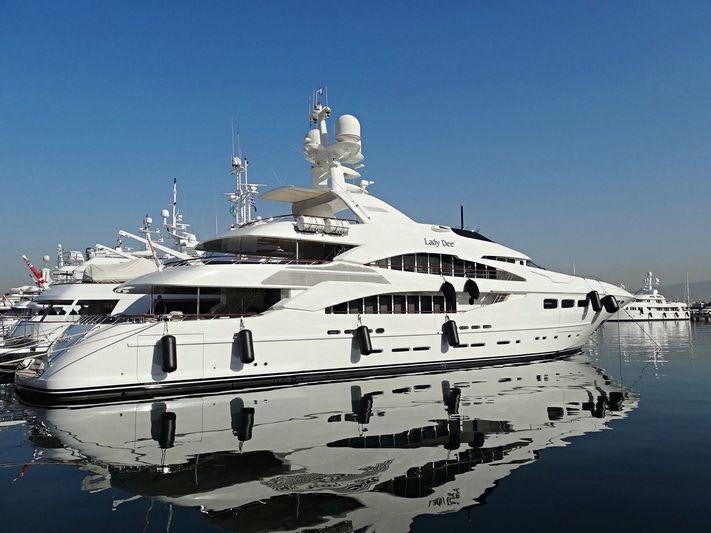 a large white yacht aboard LADY DEE Yacht for Charter