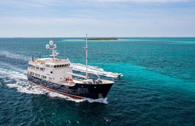 a boat on the water aboard PIONEER Yacht for Charter