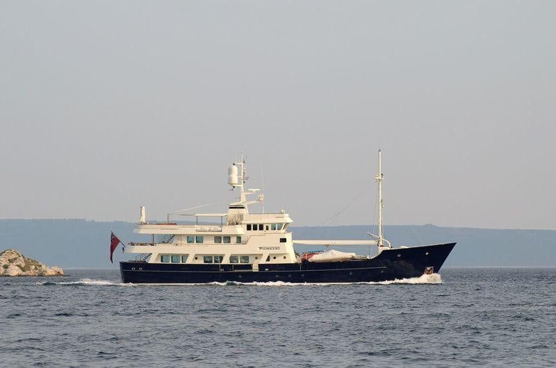 a boat in the water aboard PIONEER Yacht for Charter