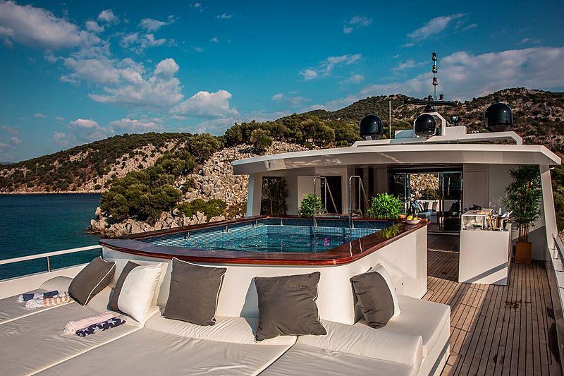 engineering drawing aboard OCEAN BREEZE Yacht for Charter