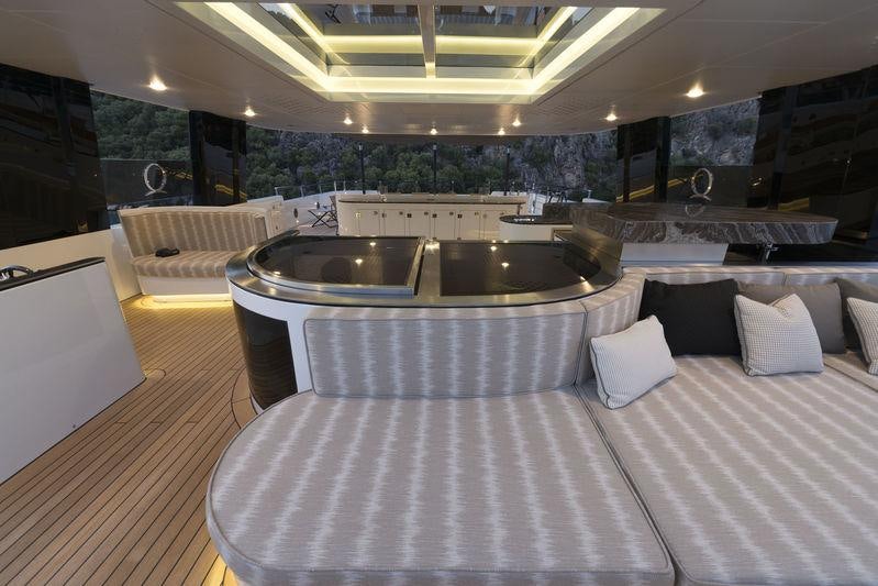 a large modern looking kitchen aboard AQUARIUS Yacht for Charter