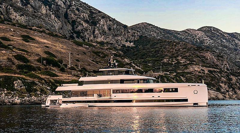 a cruise ship in the water aboard AQUARIUS Yacht for Charter