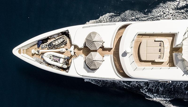 a house with a satellite dish aboard AMADEUS I Yacht for Charter