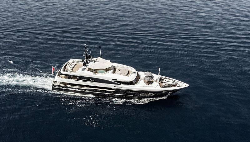 a boat in the water aboard AMADEUS I Yacht for Charter