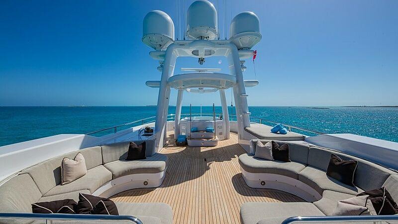 a boat on a deck aboard STARSHIP Yacht for Charter