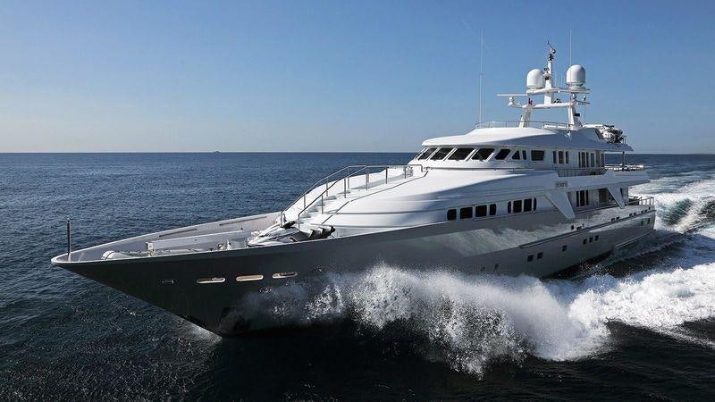 a large ship on the water aboard DEEP BLUE II Yacht for Charter