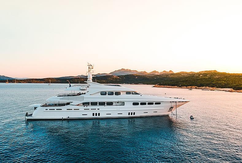 a white yacht in the water aboard LATITUDE Yacht for Charter