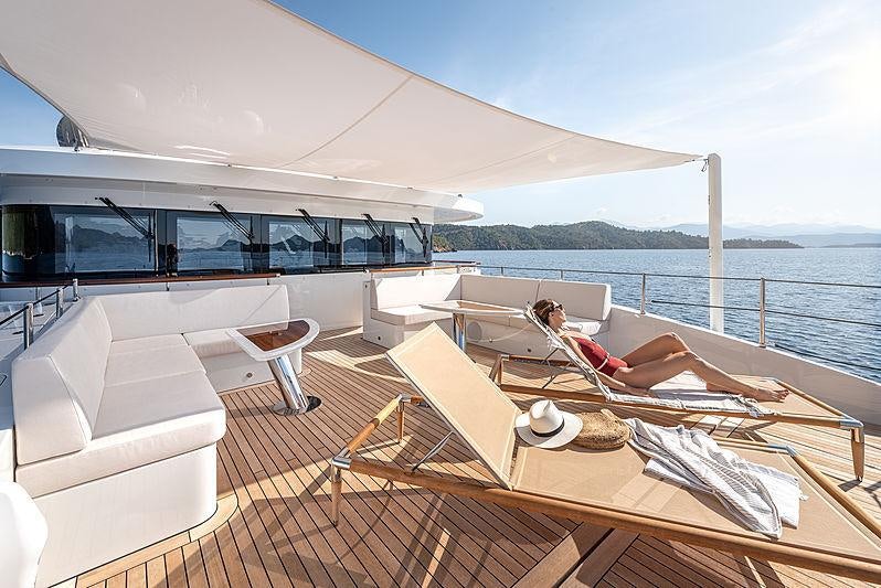 a boat on the water aboard SUNRISE Yacht for Charter