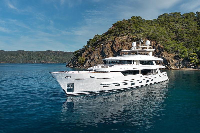 a boat on the water aboard SUNRISE Yacht for Charter