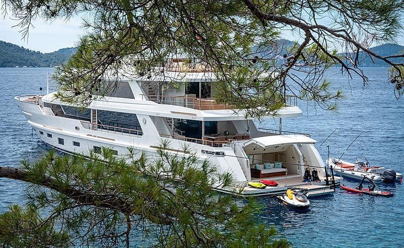a boat on the water aboard SUNRISE Yacht for Charter