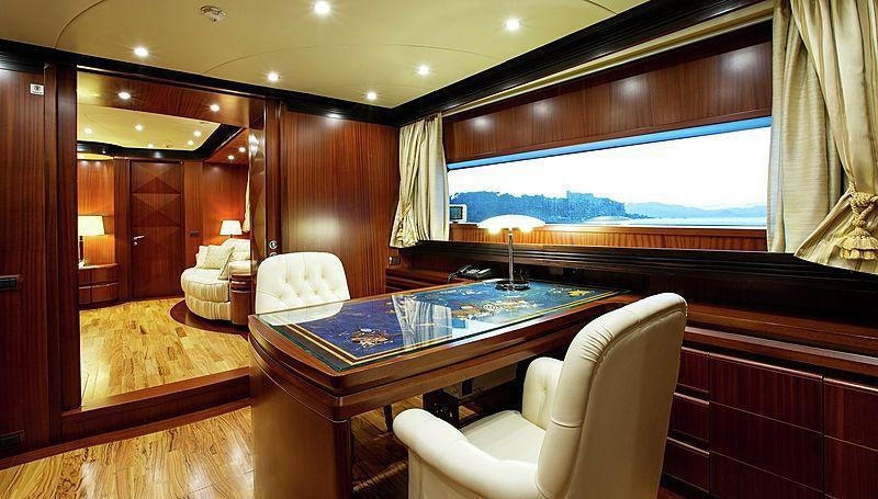 a pool table in a room aboard HOLIDAY Yacht for Charter