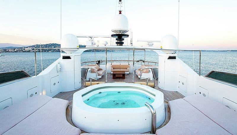 a large white tub on a boat aboard HOLIDAY Yacht for Charter