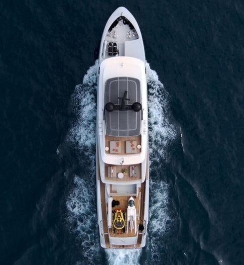 a space ship in the water aboard X Yacht for Charter