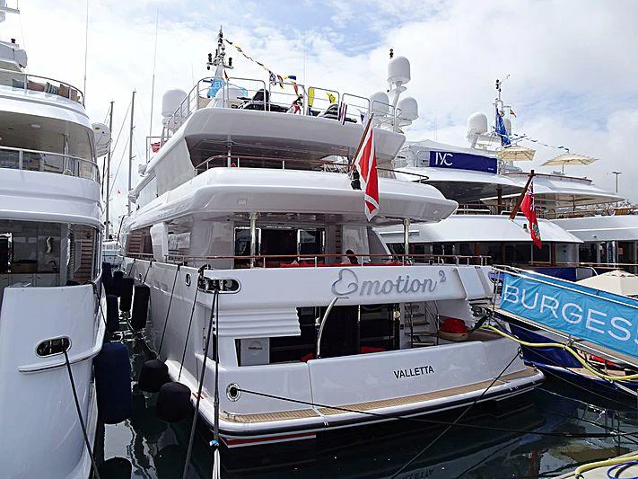 a group of boats in a harbor aboard EMOTION 2 Yacht for Charter