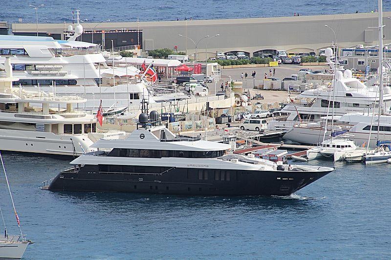 a large boat in the water aboard THANUJA Yacht for Charter
